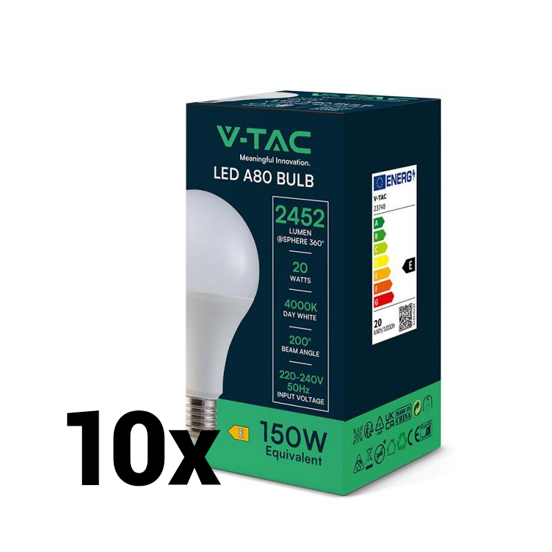 E27 LED ŽARNICA SKU23748 / 20W / NEVTRALNA BELA / 10 KOM