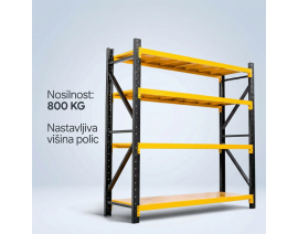 POLIČNI REGAL - NOSILNOST 800 KG / 200x60x150