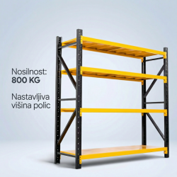 POLIČNI REGAL - NOSILNOST 800 KG / 200x60x150