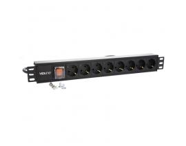 ViDi-R19-PDU8 ELEKTRIČNI PODALJŠEK / 8 VTIČNIC / 19" 1U